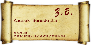 Zacsek Benedetta névjegykártya